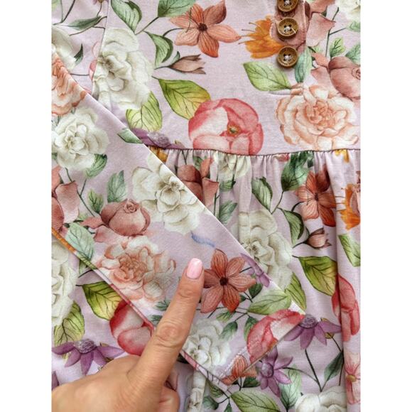 Posh Peanut Bamboo Lilac Floral Top Size 8y - Picture 5 of 5